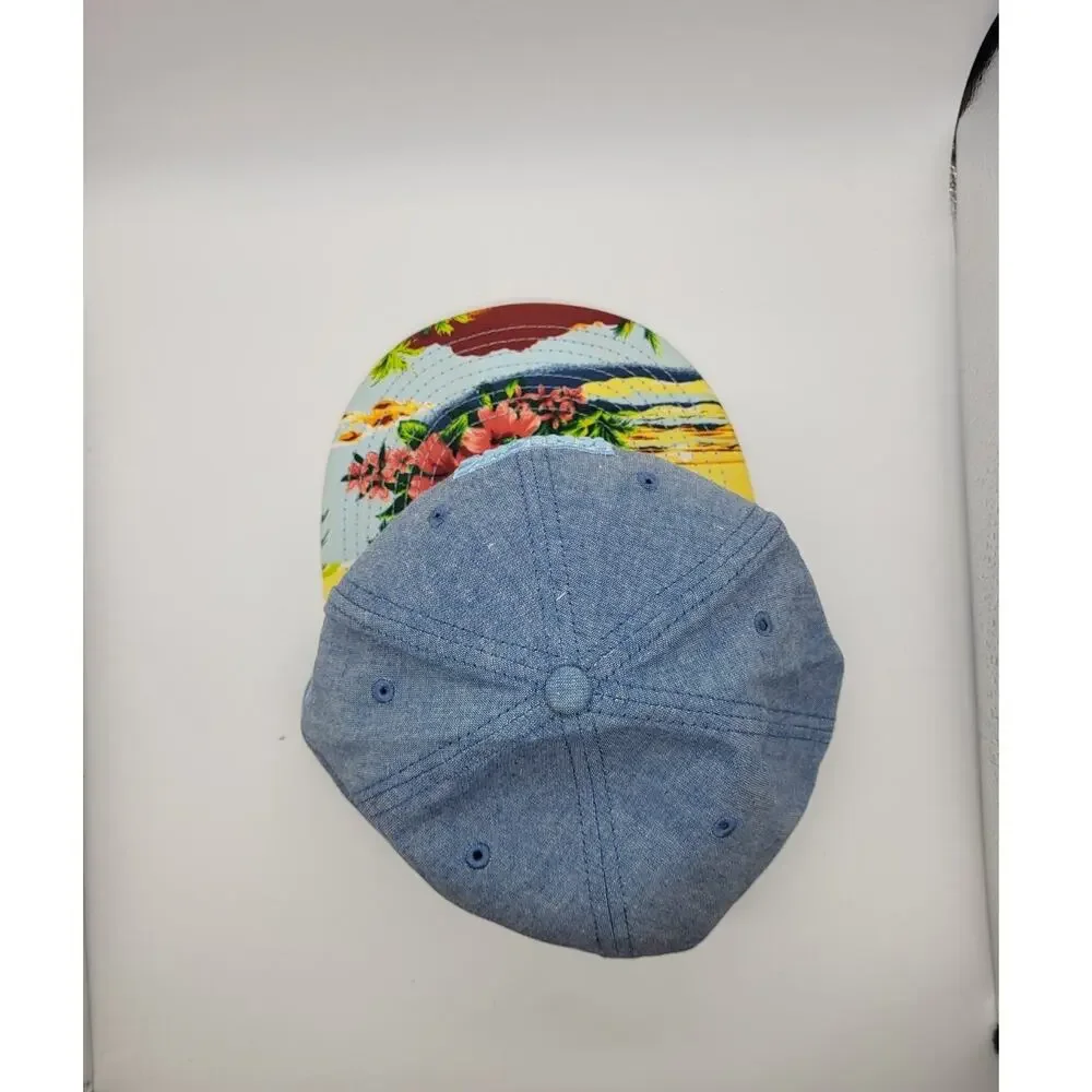 New Era NY Knicks Hardwood Classics 9Fifty Blue Denim Floral Strapback Hat M/L - Picture 6 of 10